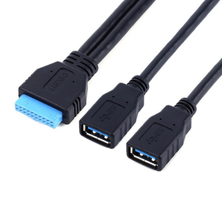Inconntec USB 3.0 20Pin IDC 转 3.0 AFx2pcs Y 型数据线