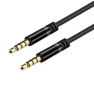 Inconntec 3.5立体声插头（4杆）电缆TPE黑色OD = 3.0mm