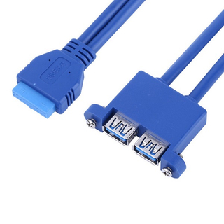 Inconntec USB 3.0 20P IDC 转 3.0 AFx2pcs 双线，适用于面板安装