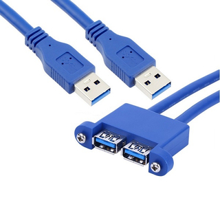 Inconntec USB 3.0 (AM 至 AF)x2 双数据线（TPE 护套）适用于面板安装